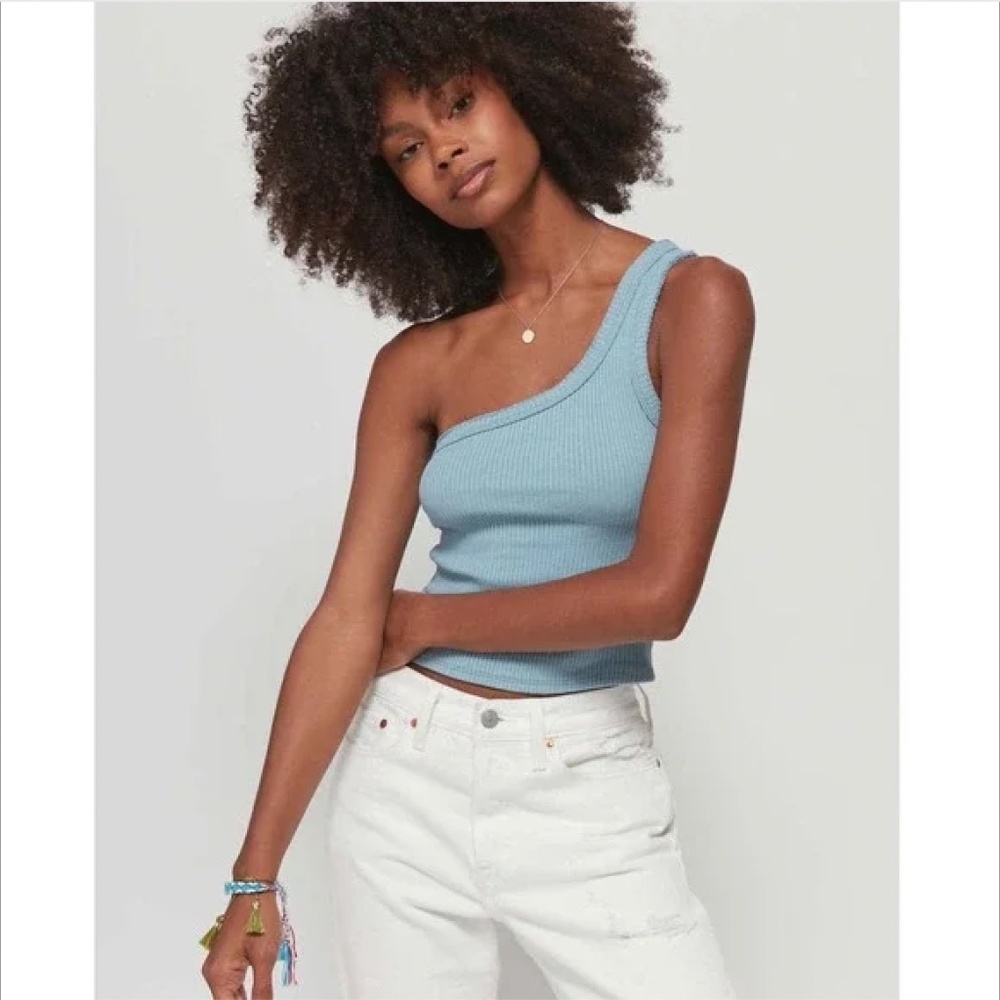 UO Ribbed One-Shoulder Tank Top